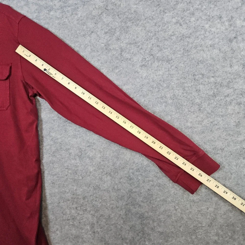 Levi's‎ Men's Burgundy Long Sleeve Pocket Polo Shirt Size XL 100% Cotton SPOTS